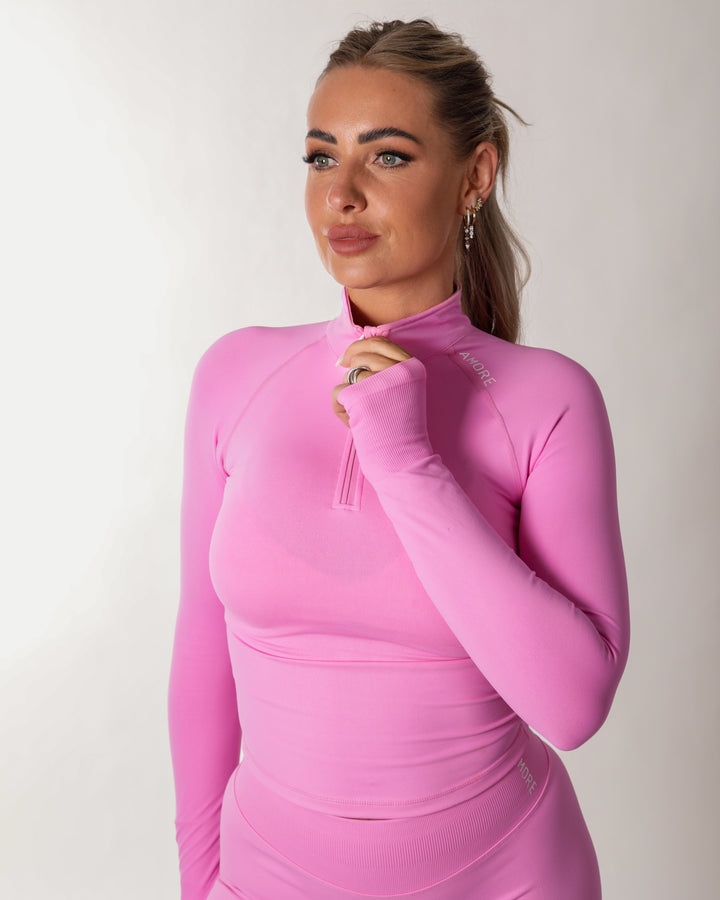Soléa Sculpt Halfzip Jacket Blush Pink