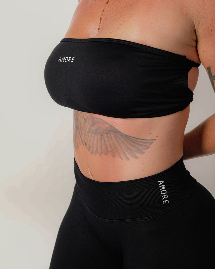 Soléa Sculpt Bandeau Top Midnight Black
